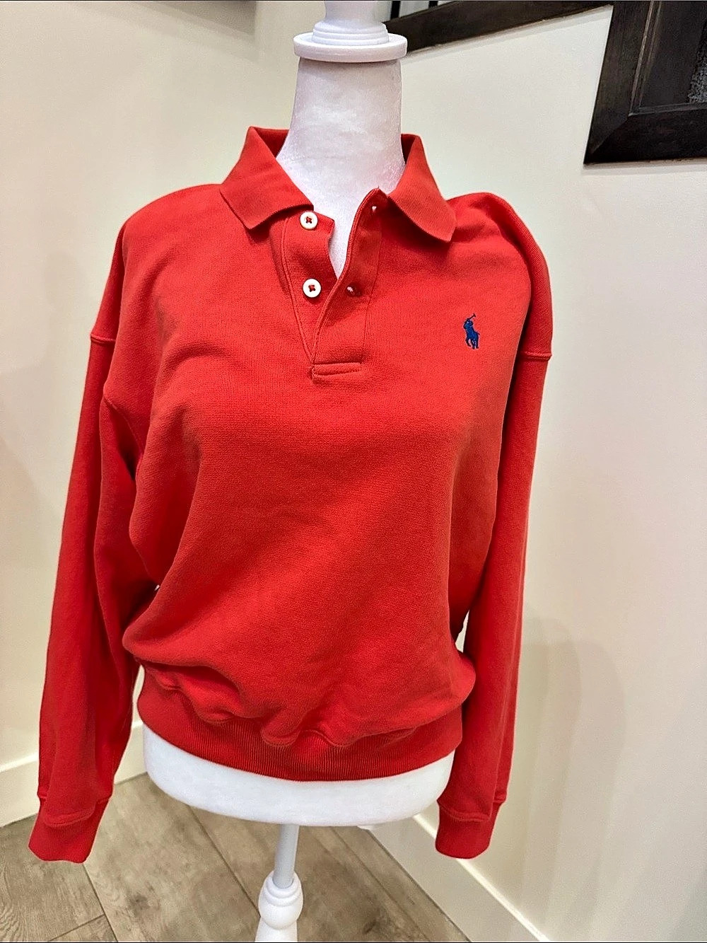 Polo Ralph Lauren Red Long Sleeve Polo Size small
